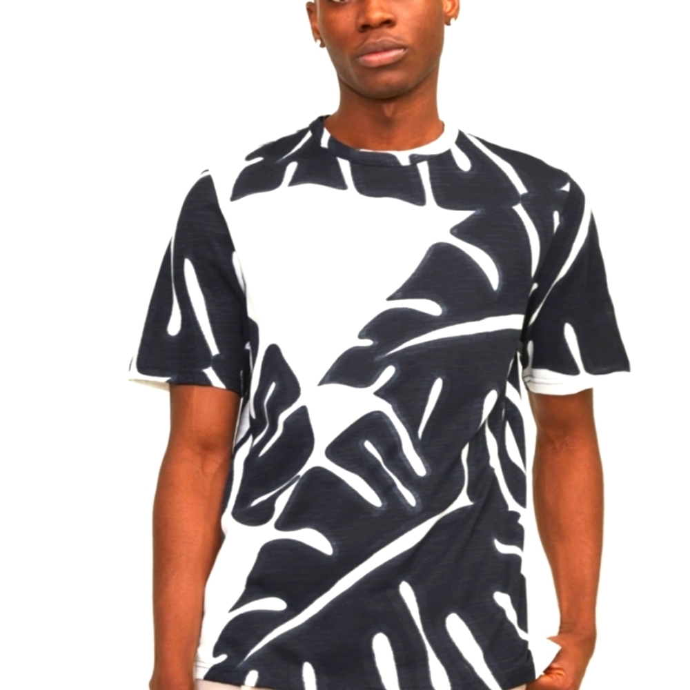 Jack and Jones All Over Print Round neck T-shirt Sz Large New
